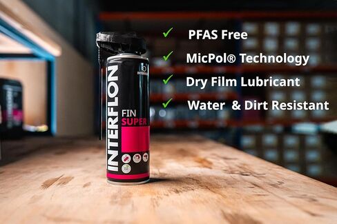Interflon Fin Super Industrial Oil Lubricant Spray - Penetrating Dry Film Lubricating Oil - Teflon Free and PFAS Free- 300ml Aerosol Spray, Industrial Strength Chain Oil in Kuwait