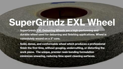 EXL Deburring Wheel - 8" x 1" x 3" 9S Fine Grit - Silicon Carbide - Metal Deburring, Finishing and Polishing Wheel - Convolute - (1 Pack) in Kuwait