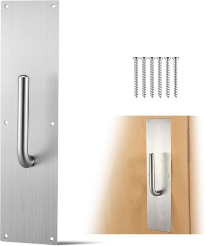 Commercial Touch Free Door Handle 4" x 16" Heavy Duty Stainless Steel Door Pull for Residential, Office, Commercial and Industrial Environments in Saudi Arabia