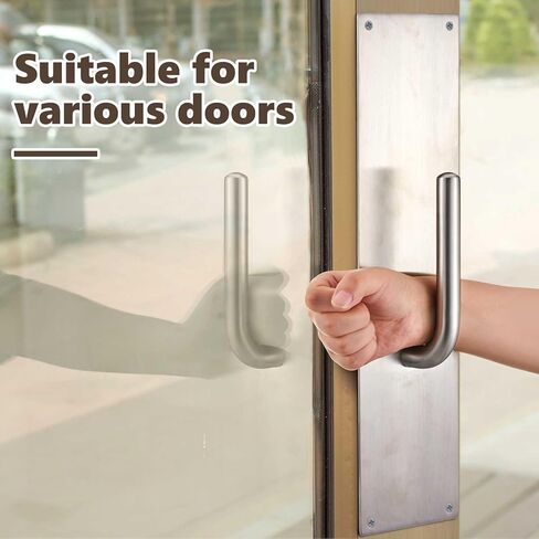 Commercial Touch Free Door Handle 4" x 16" Heavy Duty Stainless Steel Door Pull for Residential, Office, Commercial and Industrial Environments in Saudi Arabia