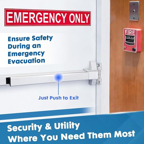 Commercial Door Push Bar Panic Exit Device with Exterior Lever, 32" Stainless Steel Panic Bars for Exit Doors, Aluminum Silver in Saudi Arabia
