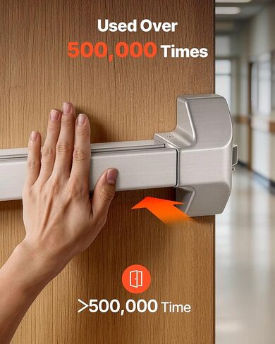 VEVOR Push Bar Panic Exit Device, 28" Premium Metal Commercial Panic Bar for Exit Doors, Emergency Exit Door Hardware with Warning Sticker, Easy Installation, for 28"-41" Wood or Metal Door, Silver in Saudi Arabia