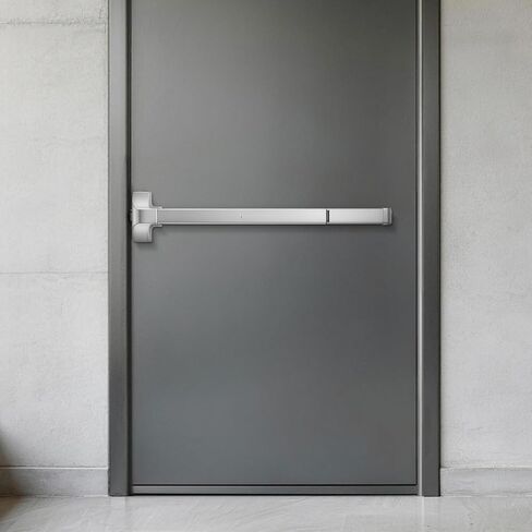 VEVOR Push Bar Panic Exit Device, 28" Premium Metal Commercial Panic Bar for Exit Doors, Emergency Exit Door Hardware with Warning Sticker, Easy Installation, for 28"-41" Wood or Metal Door, Silver in Saudi Arabia