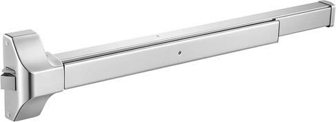 VEVOR Push Bar Panic Exit Device, 28" Premium Metal Commercial Panic Bar for Exit Doors, Emergency Exit Door Hardware with Warning Sticker, Easy Installation, for 28"-41" Wood or Metal Door, Silver in Saudi Arabia