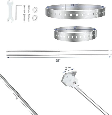 Diameter Stove Pipe Stainless Steel Roof Bracket Support Kit Adjustable Extended Roof Brace 6"-14" Diameter Stove Pipe,Silver Chimney Stove Pipe Support Provide Stability Against Wind & Snow in Saudi Arabia