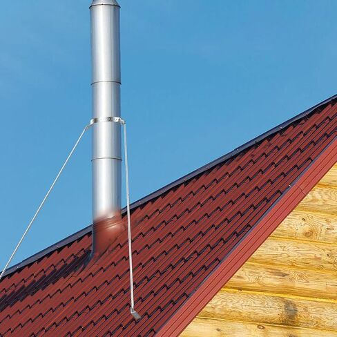 Diameter Stove Pipe Stainless Steel Roof Bracket Support Kit Adjustable Extended Roof Brace 6"-14" Diameter Stove Pipe,Silver Chimney Stove Pipe Support Provide Stability Against Wind & Snow in Saudi Arabia