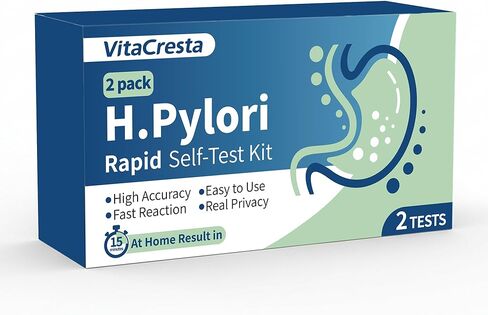 مجموعة اختبار H. Pylori - 2 حزمة اختبار منزلي لمستضد H. Pylori Stool، فحص سهل في المنزل، نتائج سريعة لمدة 10-15 دقيقة، لا يتطلب مختبرًا in Saudi Arabia