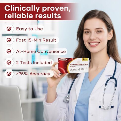 مجموعات اختبار نقص الحديد: عبوتان تظهر نتيجة اختبار مستوى الحديد خلال 15 دقيقة (2) in Kuwait