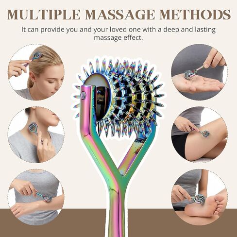 عجلة Wartenberg Pinwheel الحسية المصنوعة من الفولاذ المقاوم للصدأ، عجلة دبوس قوس قزح ذات 5 رؤوس - أداة تشخيص عصبية لاختبار حساسية الأعصاب، مع مقبض مضاد للانزلاق in Saudi Arabia