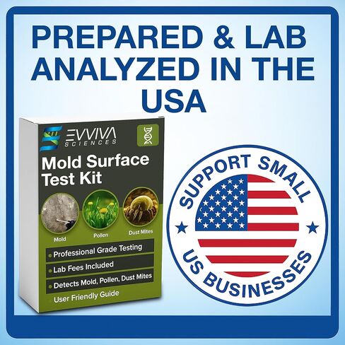 Mold Swab Test Kit for Home - Lab Analysis Included - Surface Swab Sampling for Indoor Mold, Detects 20+ Common Mold Types - Simple 3-Step Process - Made in USA in Saudi Arabia