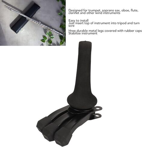 Soprano Saxophone Stand, Foldable Portable Sax Tripod Holder, Adjustable Height for Trumpet Flute Clarinet Oboe, Stable Metal Legs with Rubber Caps, Professional Performance Access in Kuwait