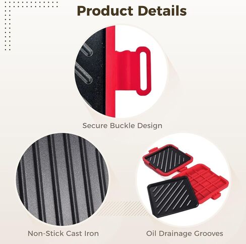 Microwave Toastie Sandwich Maker, Quick Grill Pan with Metal Tray, Non-Stick Silicone, Compact Size 6.6 x 6.3 x 1.2 in, Easy to Clean, No Preheating Required, Red in Saudi Arabia