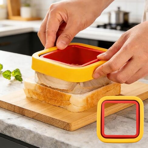 Sandwich Cutter and Sealer Set with Hand Guard Bread Mold Press Lunch Box Sandwich Maker Tool for Men Women Parents(Multicolor) in Saudi Arabia