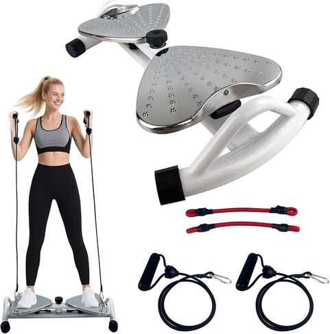 أداة اللياقة البدنية للخصر، معدات الصالة الرياضية المنزلية، لوح تويستر بسعة 500 رطل، هادئ للغاية، مدرب أساسي للخصر النحيف وتمارين البطن، مسند قدم معدني بالكامل مضاد للانزلاق، للنساء والرجال in Kuwait