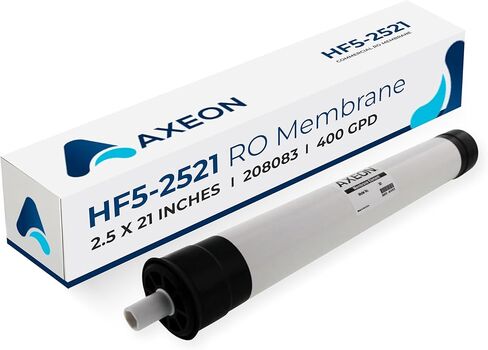 غشاء Axeon HF5-2521 RO - عنصر التناضح العكسي 400 GPD - خرطوشة فلتر تجارية 2.4 بوصة × 21 بوصة - تدفق عالي، طاقة منخفضة للغاية - تناسب أنظمة سلسلة AT، HT، L1 - 208083 in Kuwait