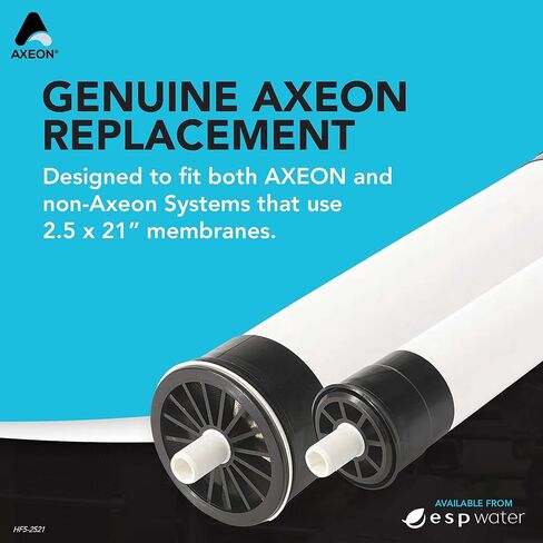 غشاء Axeon HF5-2521 RO - عنصر التناضح العكسي 400 GPD - خرطوشة فلتر تجارية 2.4 بوصة × 21 بوصة - تدفق عالي، طاقة منخفضة للغاية - تناسب أنظمة سلسلة AT، HT، L1 - 208083 in Kuwait