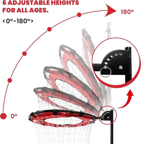 Volleyball Setter Training Net, Adjustable Setter Volleyball Training Net with 2 Wheels, Height Adjustable 6.9–10.8 FT, 6-Angle Target Frame, Ball Collection Net for Indoor Outdoor Training in Saudi Arabia