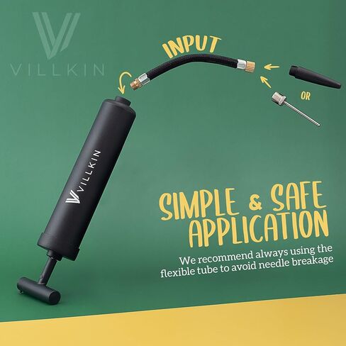 مضخة كروية مع تخزين إبرة في المقبض - 4 إبر معدنية، 2 فوهات بلاستيكية، خرطوم مرن - لكرة القدم وكرة السلة وكرة الطائرة وكرة اليد - أسود in Kuwait