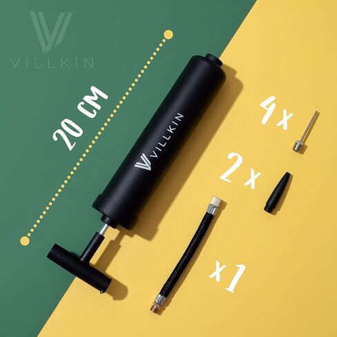 مضخة كروية مع تخزين إبرة في المقبض - 4 إبر معدنية، 2 فوهات بلاستيكية، خرطوم مرن - لكرة القدم وكرة السلة وكرة الطائرة وكرة اليد - أسود in Kuwait