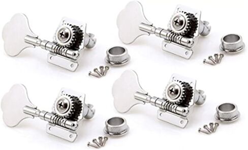 Vaguelly 4R Bass Guitar Machine Heads Tuners Open-Back Silver Tuning Pegs Elephant Ear Button for Bass Guitars in Saudi Arabia