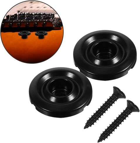 UPKOCH 2pcs Black Bass String Retainer Guides Mounting Screws Secure Locking Nut for Electric Bass Head Sturdy String Trees for Stable Tuning in Saudi Arabia