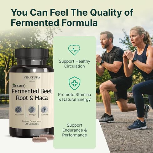 VINATURA جذر البنجر المخمر العضوي مع الماكا، 1200 مجم - صنع واختبار في الولايات المتحدة الأمريكية، 90 كبسولة in Kuwait