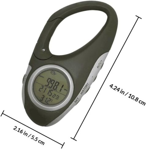 PartyKindom Handheld Carabiner Altimeter Barometer Thermometer, Portable Digital Mountaineering Weather Meter for Hiking and Outdoor Sports in Saudi Arabia