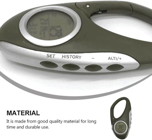 PartyKindom Handheld Carabiner Altimeter Barometer Thermometer, Portable Digital Mountaineering Weather Meter for Hiking and Outdoor Sports in Saudi Arabia