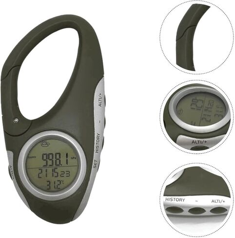 Handheld Altimeter Carabiner Barometer Thermometer Portable Digital Mountaineering Weather Gauge for Hiking and Outdoor Sports in Saudi Arabia