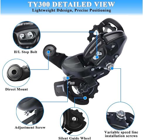 RD-TY300 6/7 Speed Rear Derailleur, Direct Mount for Hybrid, Commuter, Mountain and Road Bicycles, Universal Replacement Derailleur in Saudi Arabia