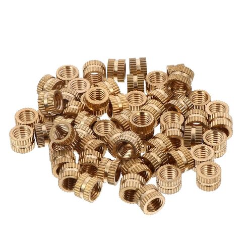 Luxshiny 60pcs Brass Knurled Threaded Insert Nuts for Injection Molding Embedment Fasteners for Printing High Pull-Out Force Easy Installation in Kuwait