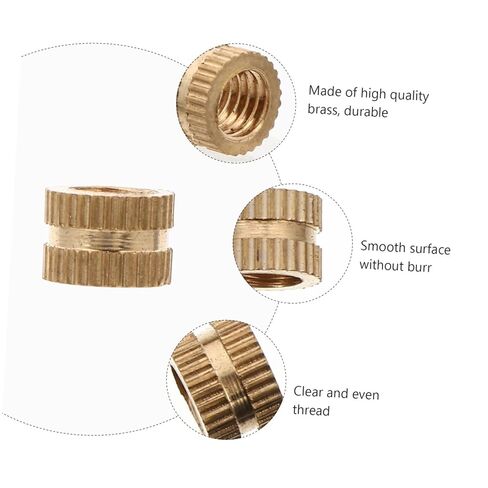 Luxshiny 60pcs Brass Knurled Threaded Insert Nuts for Injection Molding Embedment Fasteners for Printing High Pull-Out Force Easy Installation in Kuwait