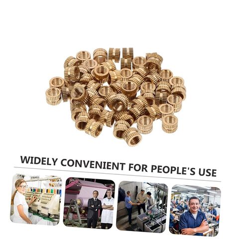 Luxshiny 60pcs Brass Knurled Threaded Insert Nuts for Injection Molding Embedment Fasteners for Printing High Pull-Out Force Easy Installation in Kuwait