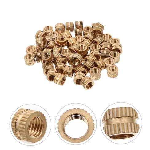 Luxshiny 60pcs Brass Knurled Threaded Insert Nuts for Injection Molding Embedment Fasteners for Printing High Pull-Out Force Easy Installation in Kuwait