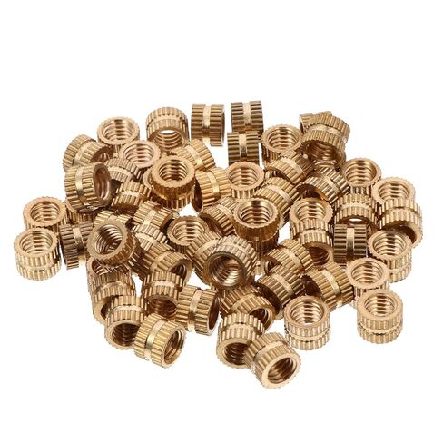 STOBAZA 2sets 60pcs Knurled Embedment Nuts Brass Threaded Insert Nuts for Injection Moulding Reliable with High Hardness for Tightly Fixing in Various Applications 60pcs*2 in Saudi Arabia