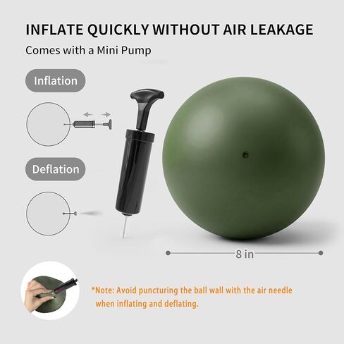 Pilates Ball 8 inch, Small Yoga Ball Extra Thick, Mini Pilates Ball with Pump, Non-Slip Surface Small Exercise Ball for Physical Therapy, Stretching, Strength & Core Training in Saudi Arabia