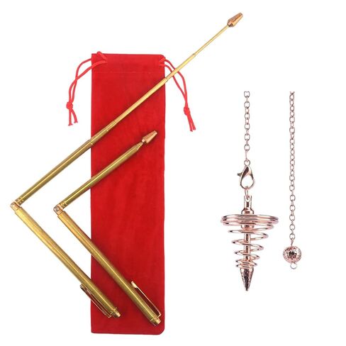 2pcs Copper Dowsing Rods,Solid Copper and Brass Dowsing Rod for Tracing Spiritual Energy,Witching Divining Rods for Detecting Gold,Finding Water,Treasure,Ghost Hunting Tool in Kuwait