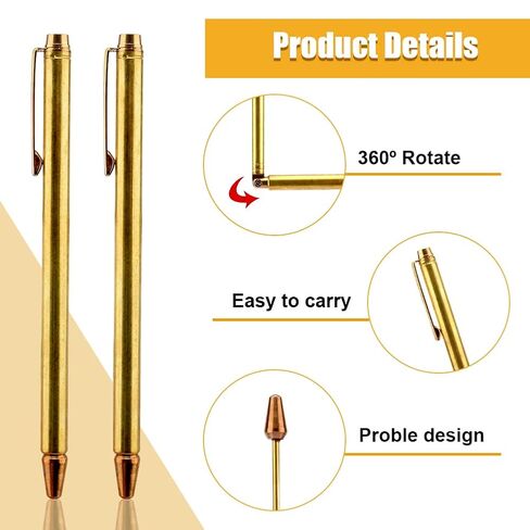 2pcs Copper Dowsing Rods,Solid Copper and Brass Dowsing Rod for Tracing Spiritual Energy,Witching Divining Rods for Detecting Gold,Finding Water,Treasure,Ghost Hunting Tool in Kuwait