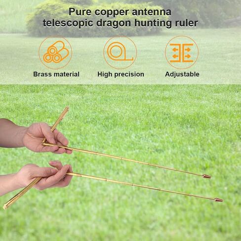 2pcs Copper Dowsing Rods,Solid Copper and Brass Dowsing Rod for Tracing Spiritual Energy,Witching Divining Rods for Detecting Gold,Finding Water,Treasure,Ghost Hunting Tool in Kuwait