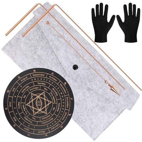 Coitak 99.9% Copper Dowsing Rod, Spiritual Exploration Divination Tools, 2PCS Divining Rods with Bag, Pendulum Board, Ghost Hunting Equipment in Saudi Arabia