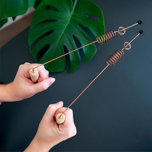 Handmade Copper Dowsing Rods with Stone Tips, Set of 2 in Saudi Arabia