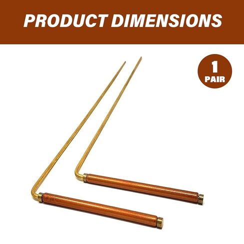 Copper Dowsing Rods 1Pair Portable Dowsing Rods Copper Spiritual Metal Detector for Ghost Hunting, Water, Treasure and Finding Tools in Saudi Arabia