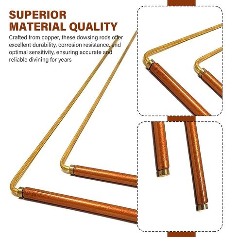 Copper Dowsing Rods 1Pair Portable Dowsing Rods Copper Spiritual Metal Detector for Ghost Hunting, Water, Treasure and Finding Tools in Saudi Arabia