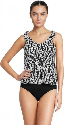 نهايته "Lands 'Women's Chlorine Resistant V-teac tie-jack tie-flutter tankini swimsuit top in Saudi Arabia