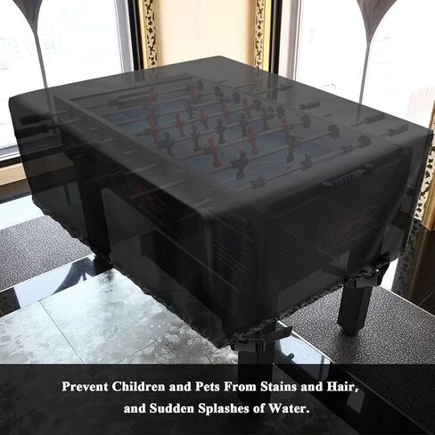 غطاء طاولة كرة قدم - غطاء طاولة كرة قدم مقاوم للماء، غطاء طاولة كرة قدم للاستخدام الداخلي والخارجي - مقاس 57 بوصة طول × 45 بوصة عرض × 30 بوصة ارتفاع، أسود in Kuwait