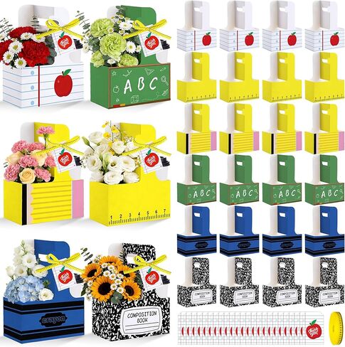 24 Pcs Teacher Appreciation Gifts in Bulk 2 Cup Drink Carrier with Tag Handle Teacher Gifts Cup Carriers Disposable Cardboard Back to School Gifts Cup Holders for Graduation Retirement Favors in Kuwait