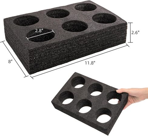 ZOOFOX 2 Pack Drink Carrier for Delivery, 6 Cup Reusable Foam Coffee Tray for Hot and Cold Drinks, to Go Drink Holder for Beverages, Delivery, Take Out, Outdoors in Saudi Arabia