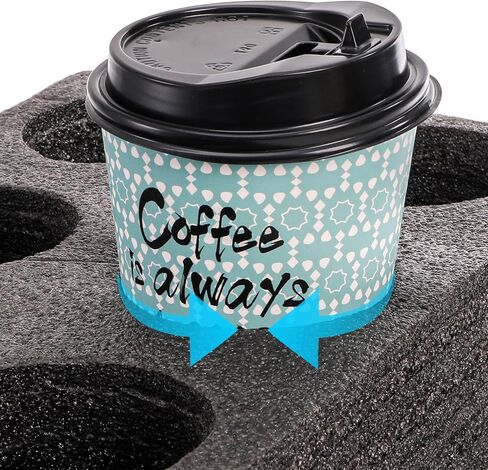 ZOOFOX 2 Pack Drink Carrier for Delivery, 6 Cup Reusable Foam Coffee Tray for Hot and Cold Drinks, to Go Drink Holder for Beverages, Delivery, Take Out, Outdoors in Saudi Arabia