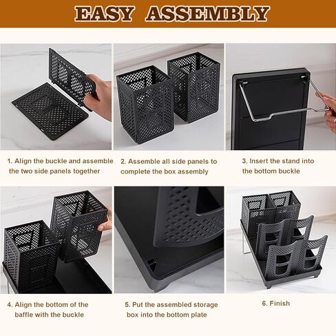 Cup and Lid Holder, Disposable Paper Cup Dispenser with Stand, 6 Slots Coffee Cup and Lid Storage Holder with Straw Organizer for Coffee Station Bar Office Home Countertop Breakroom Restaurant in Saudi Arabia