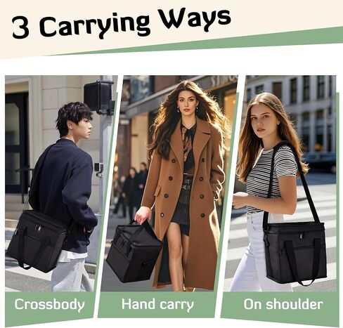 حامل مشروبات معزول بـ 4 أكواب من إنفانزيا مع مقبض - فواصل قابلة للإزالة، حامل أكواب محمول قابل للطي مع حزام كتف، حقيبة حمل مضادة للتسرب قابلة لإعادة الاستخدام لسائقي التوصيل، السيارة، السفر، النزهة in Kuwait